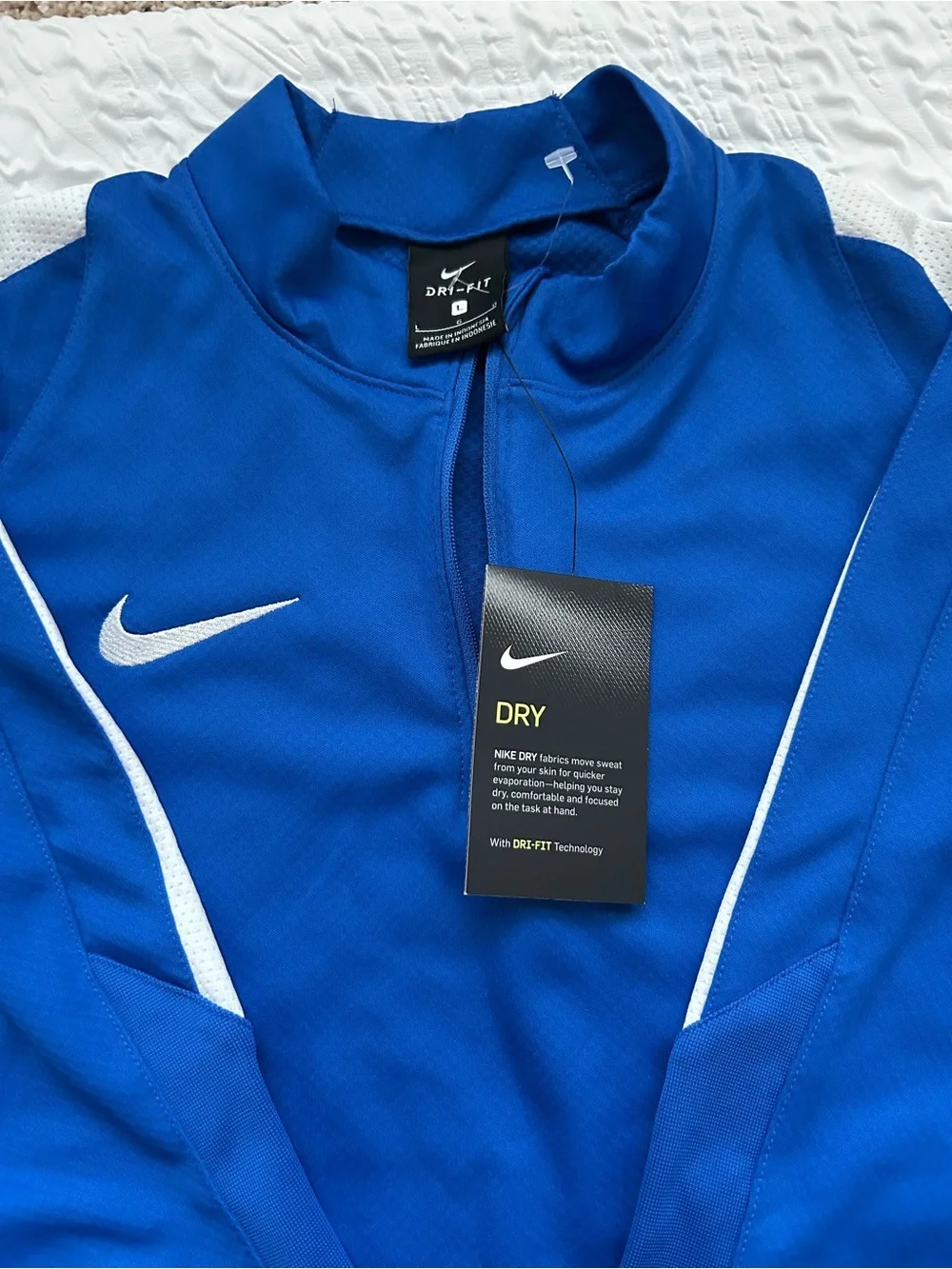 NWT- Nike Royal Blue & White Quarter-Zip Training Jacket